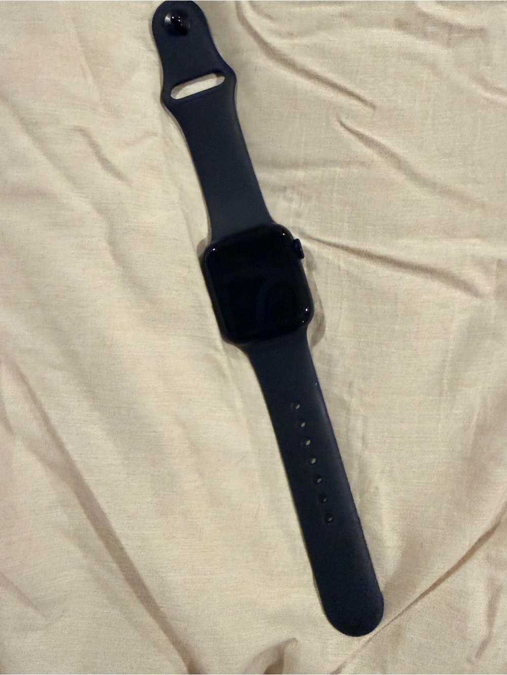 Apple Watch with Black Silicone Sport Band